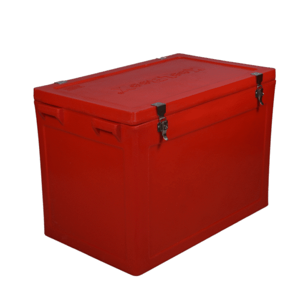 Insulated fish box by Polarplas, 220 litre model, front view