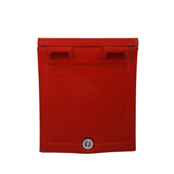 Insulated fish box double wall construction, side angle view