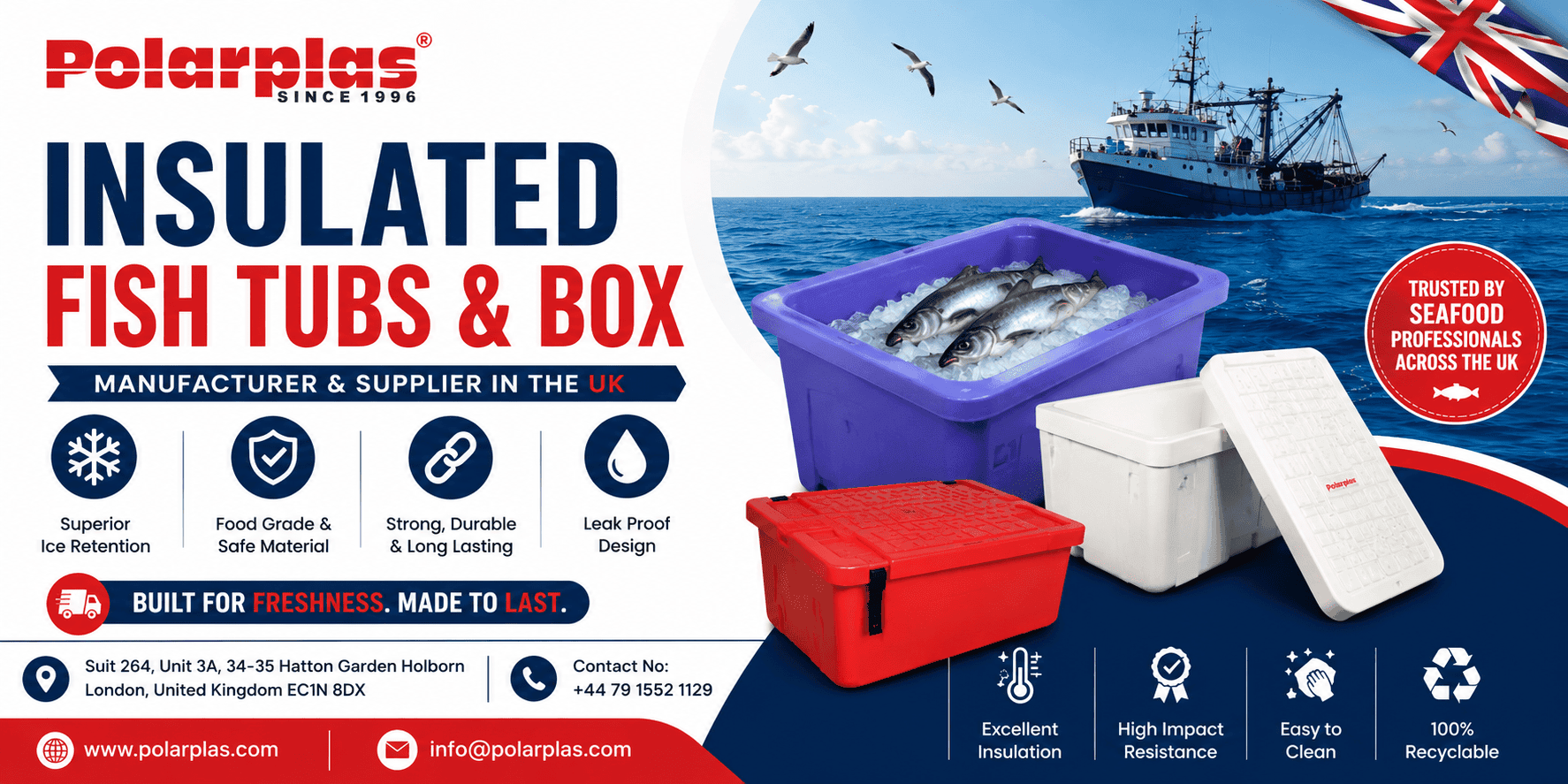 Insulated Fish Tubs and Box Manufacturer & Supplier in the United Kingdom (UK)