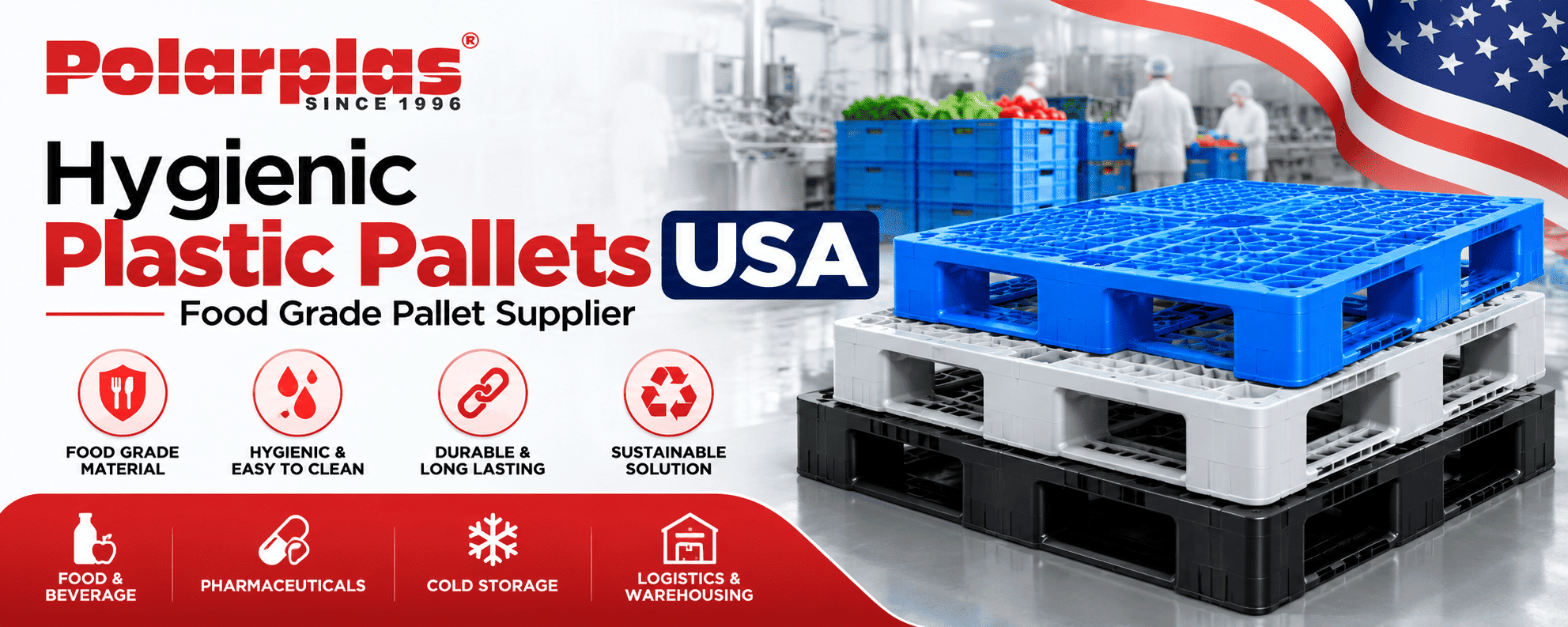 Hygienic Plastic Pallets USA | Food Grade Pallet Supplier